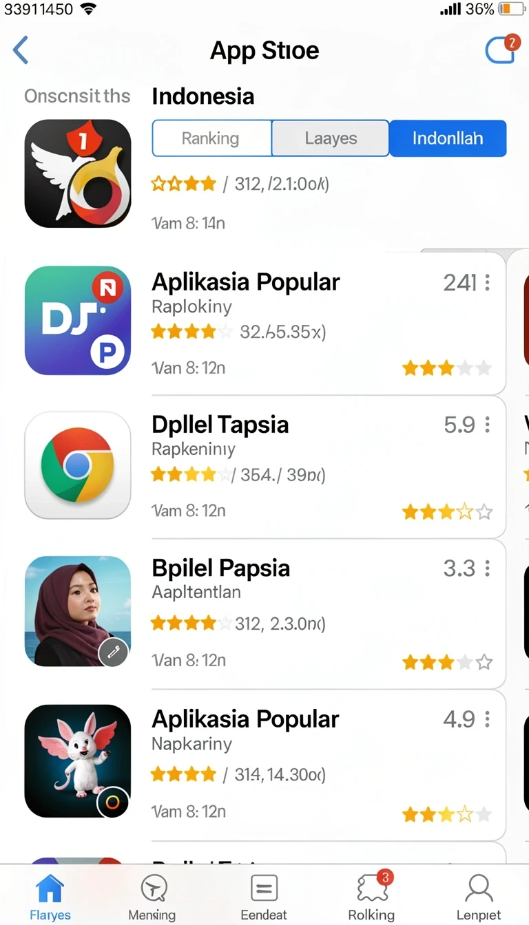 Cuplikan layar menu unduhan wg87 untuk perangkat Android